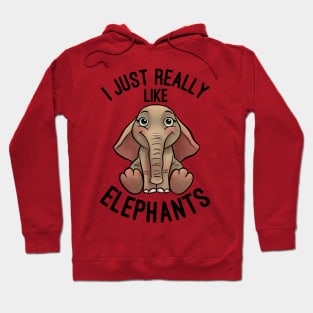 I Just Really Like Elephants - Elephant Lover Hoodie